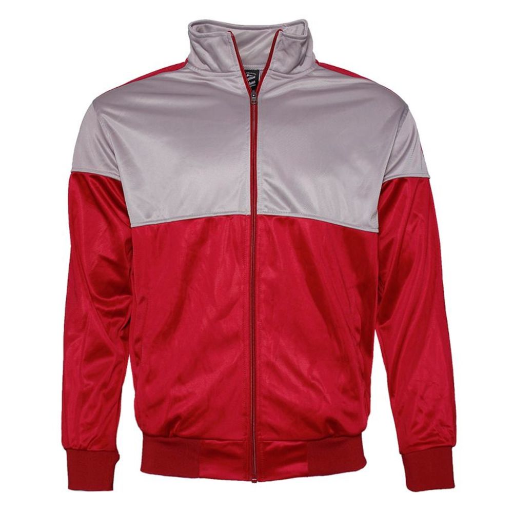 Men's 2-Piece Jacket and Pants Jogger Set Original Deluxe Grey Red